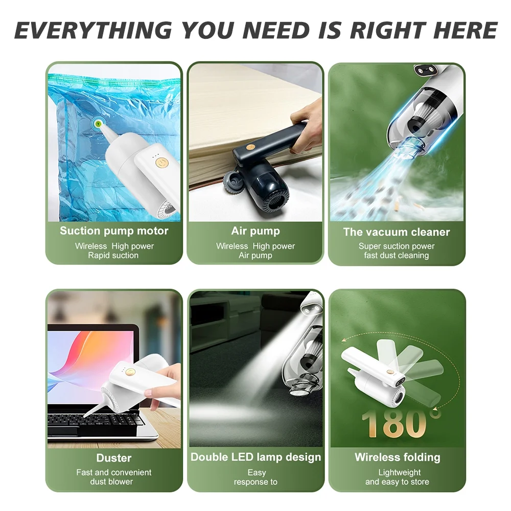 Cordless Car Vacuum Cleaner UAE – Compact, Foldable, LED