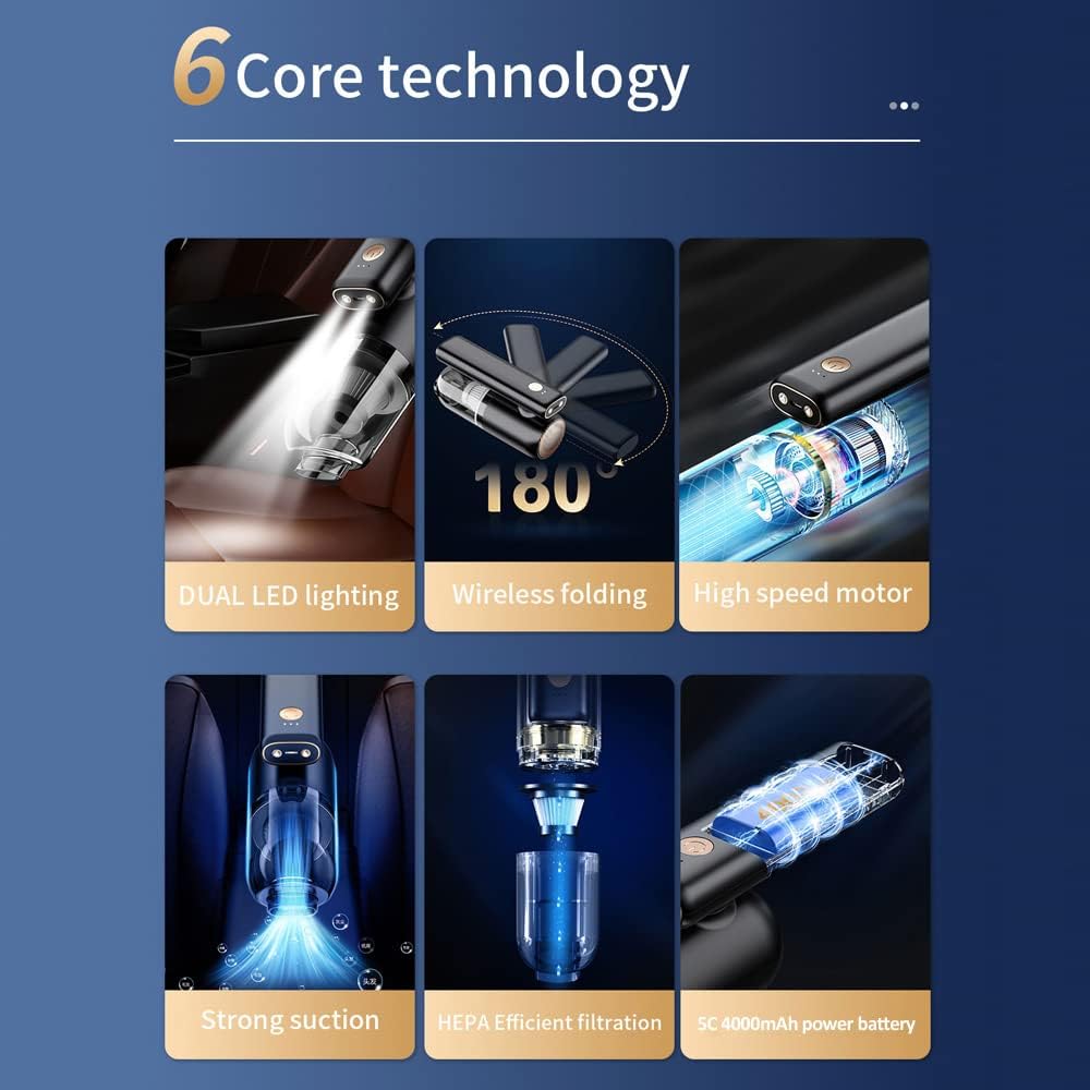 Cordless Car Vacuum Cleaner UAE – Compact, Foldable, LED