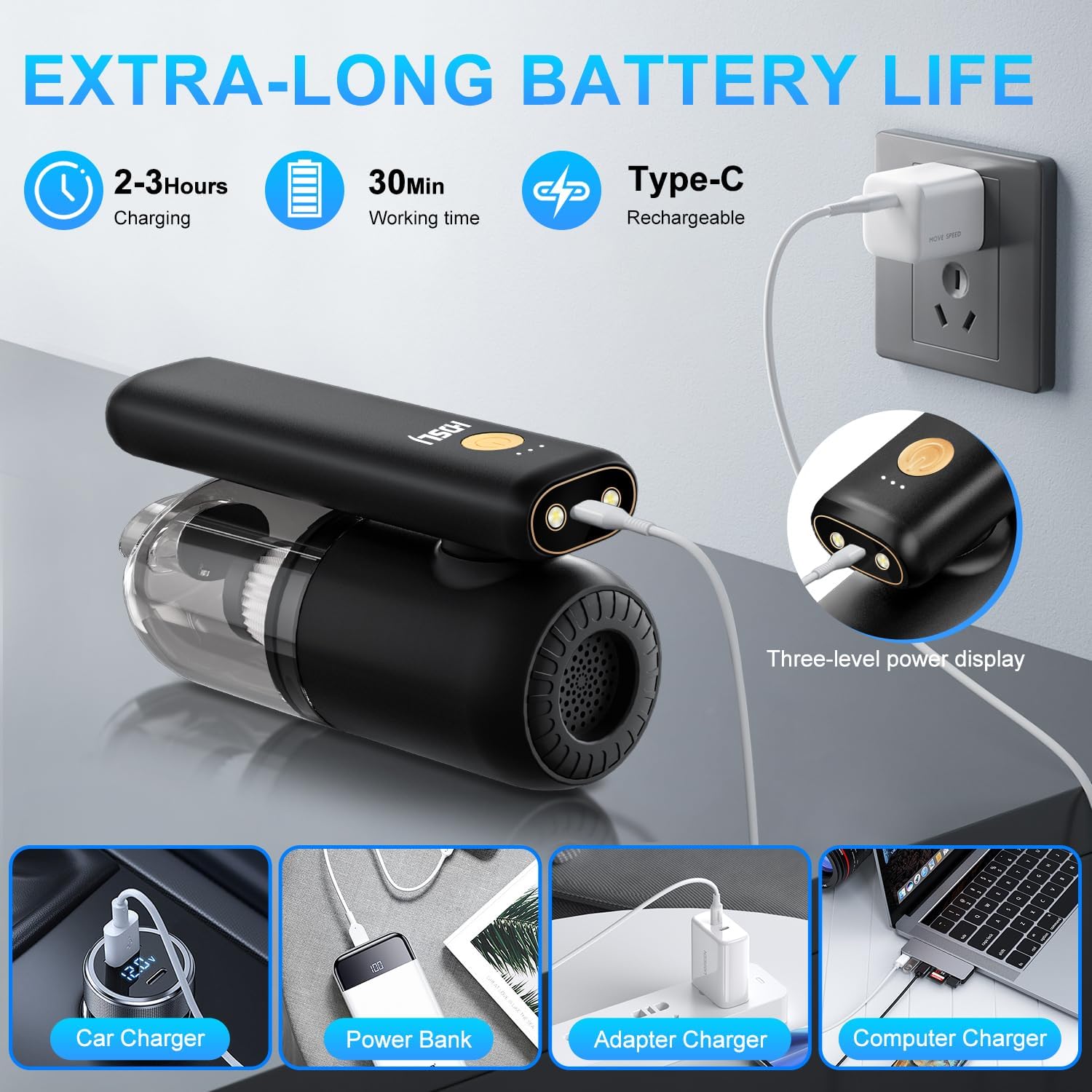 Cordless Car Vacuum Cleaner UAE – Compact, Foldable, LED