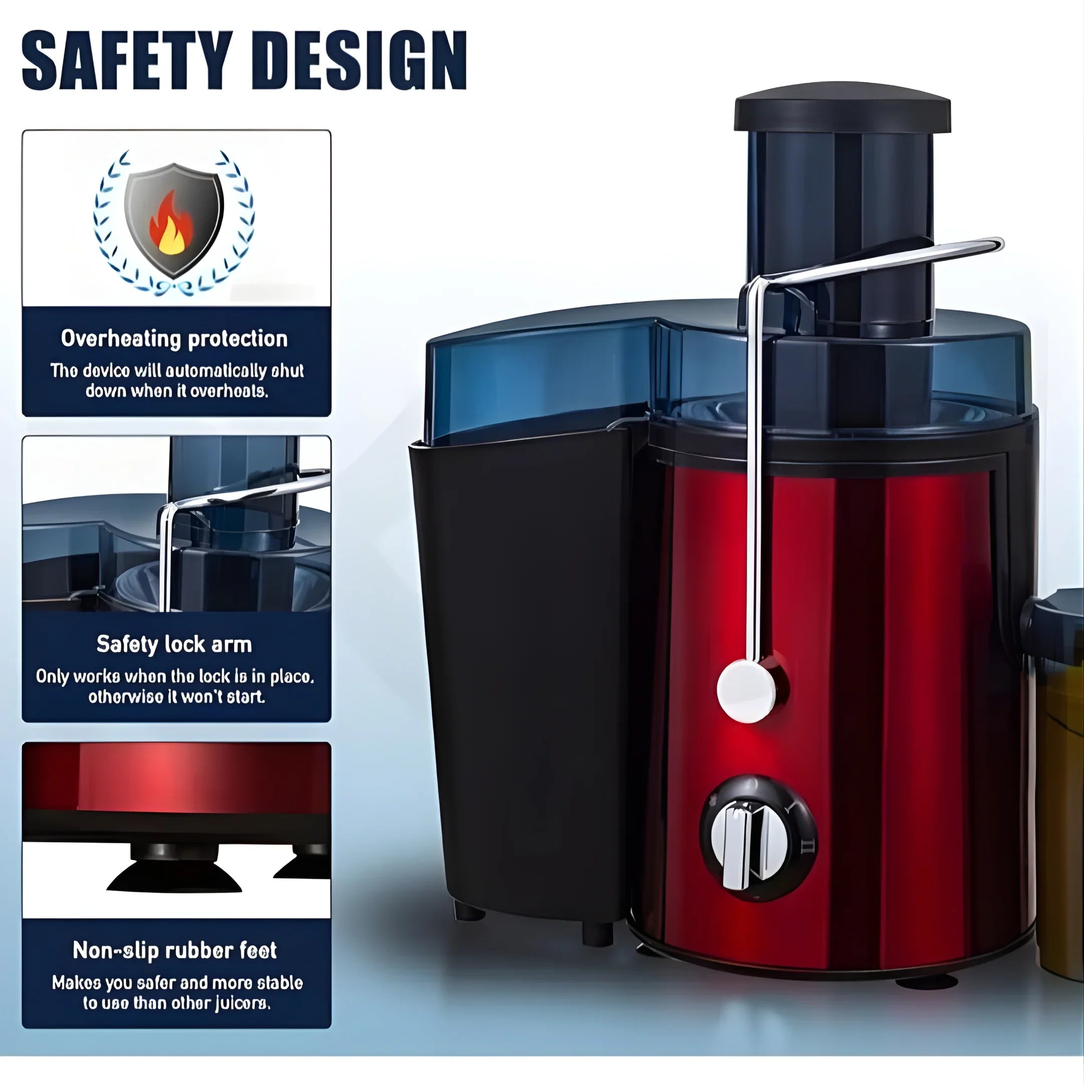 Stainless Steel 800W Dual-Speed Centrifugal Juicer Extractor