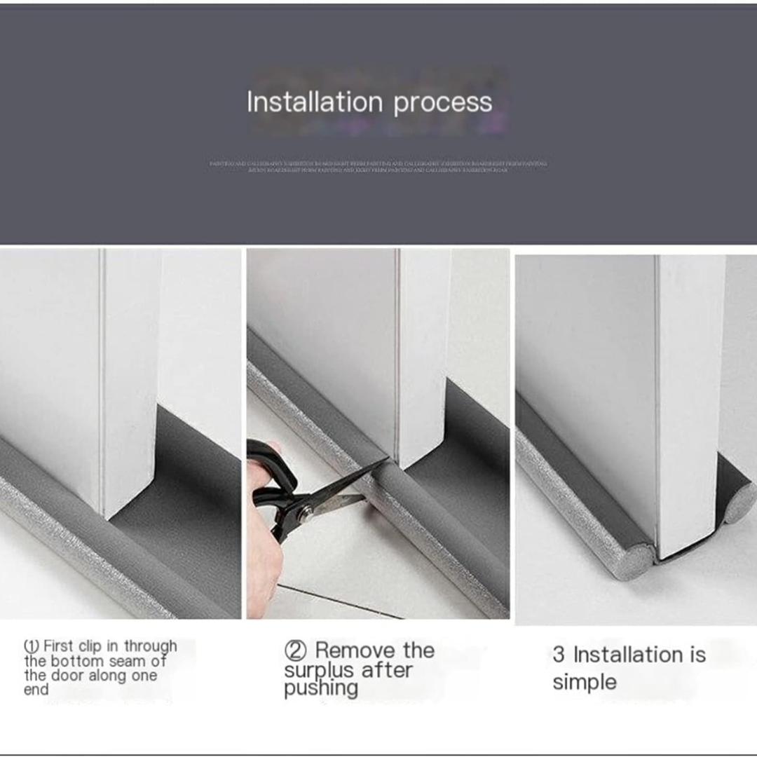 Twin Door Draft Stopper and Double-Sided Under Door Noise Blocker