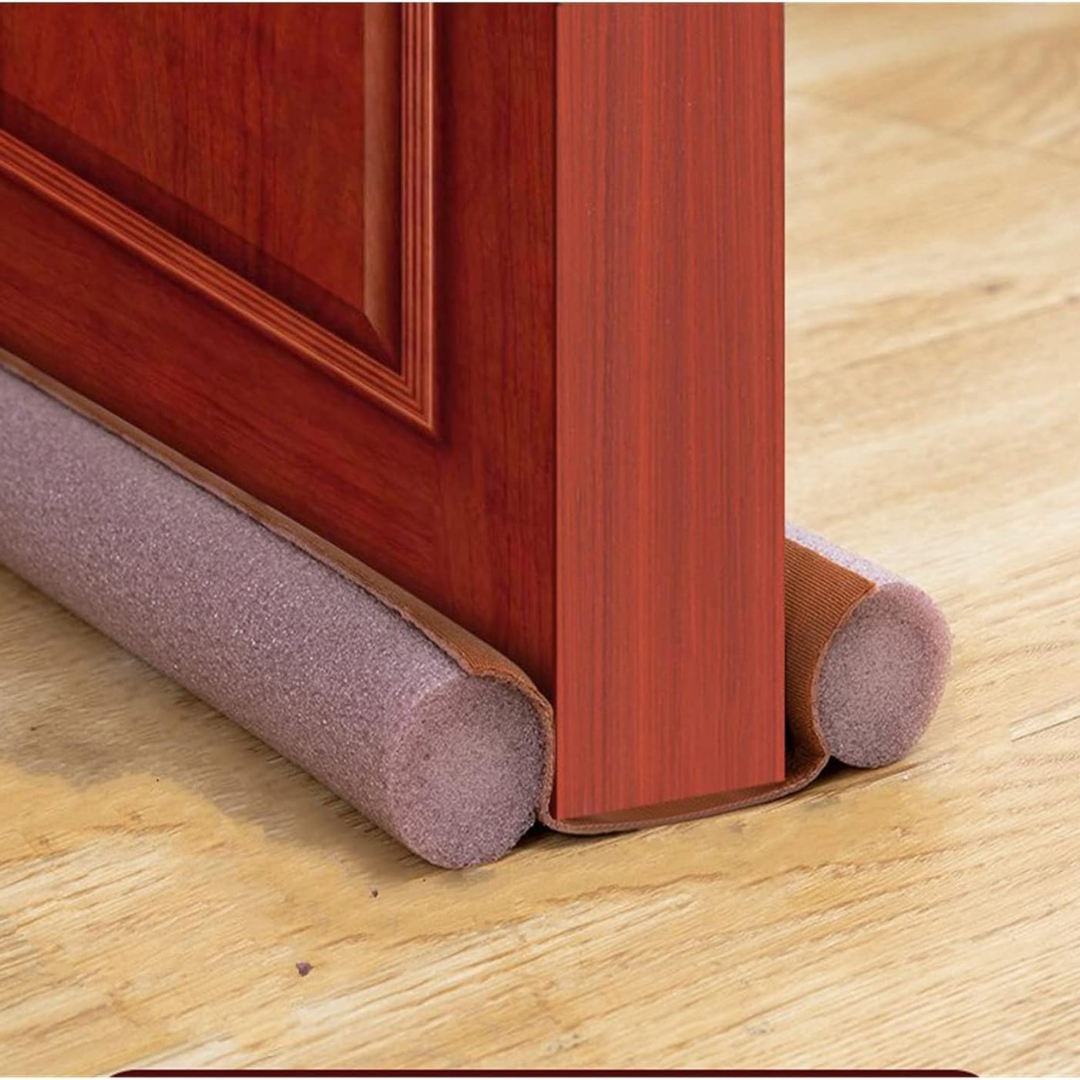 Twin Door Draft Stopper and Double-Sided Under Door Noise Blocker