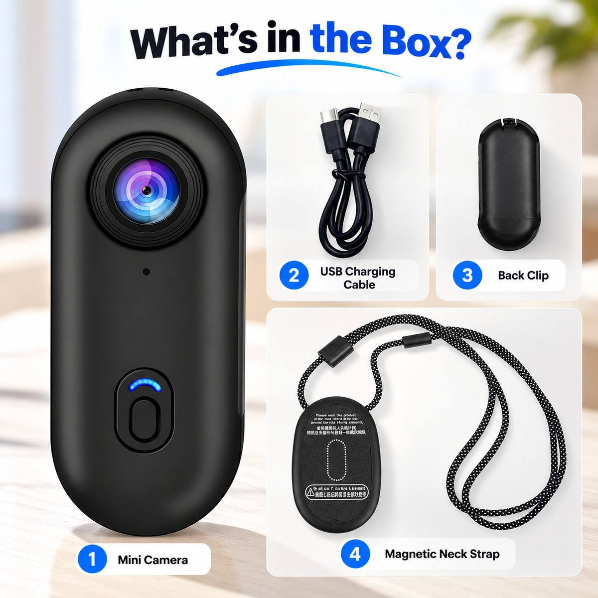 4K Mini POV Camera – Magnetic Hands-Free Wearable Camera