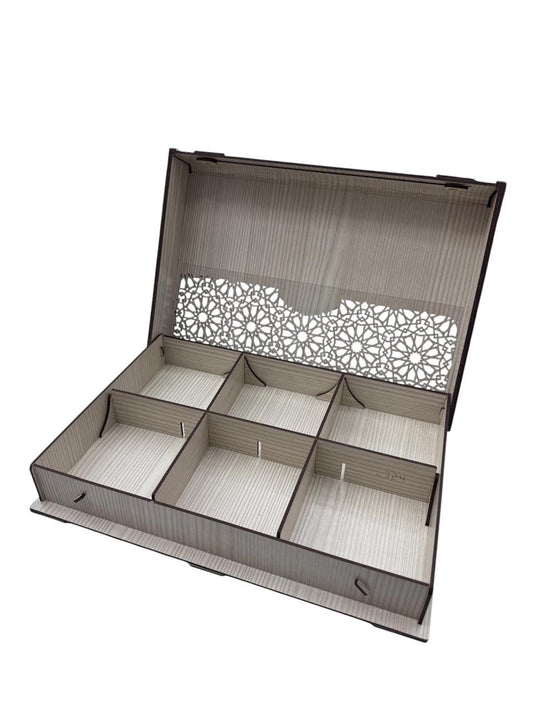 Wooden handmade crafted dry fruit storage Box  6 compartment