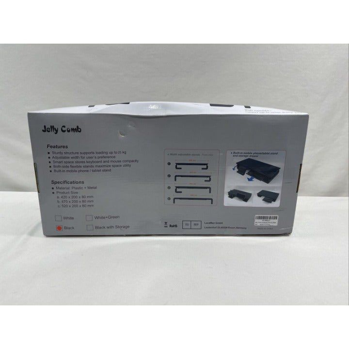 Back view of a Jolly Comb packaging box on a white background