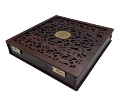 Wooden handmade crafted dry fruit storage Box 4 compartment