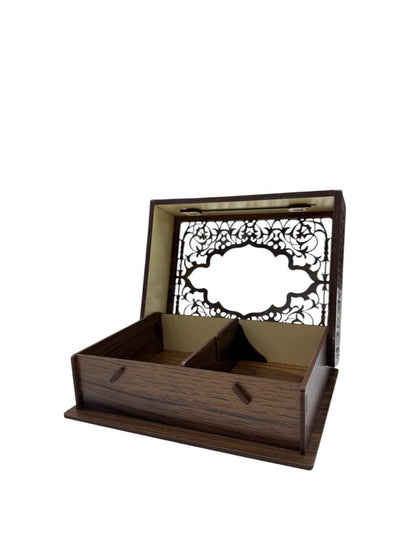 Wooden handmade crafted dry fruit storage Box  2 compartments