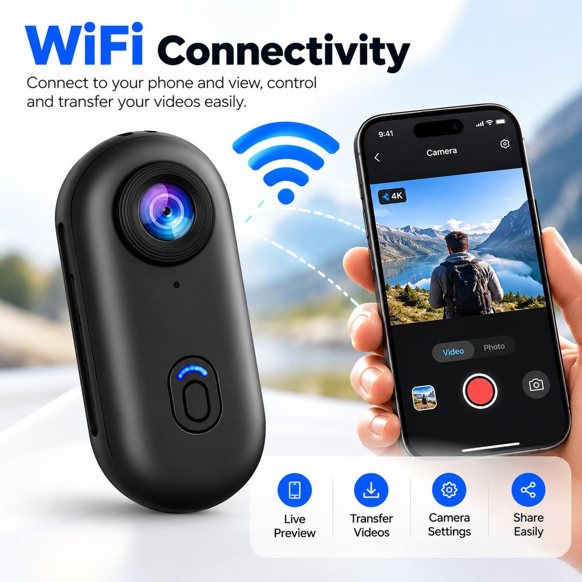 4K Mini POV Camera – Magnetic Hands-Free Wearable Camera
