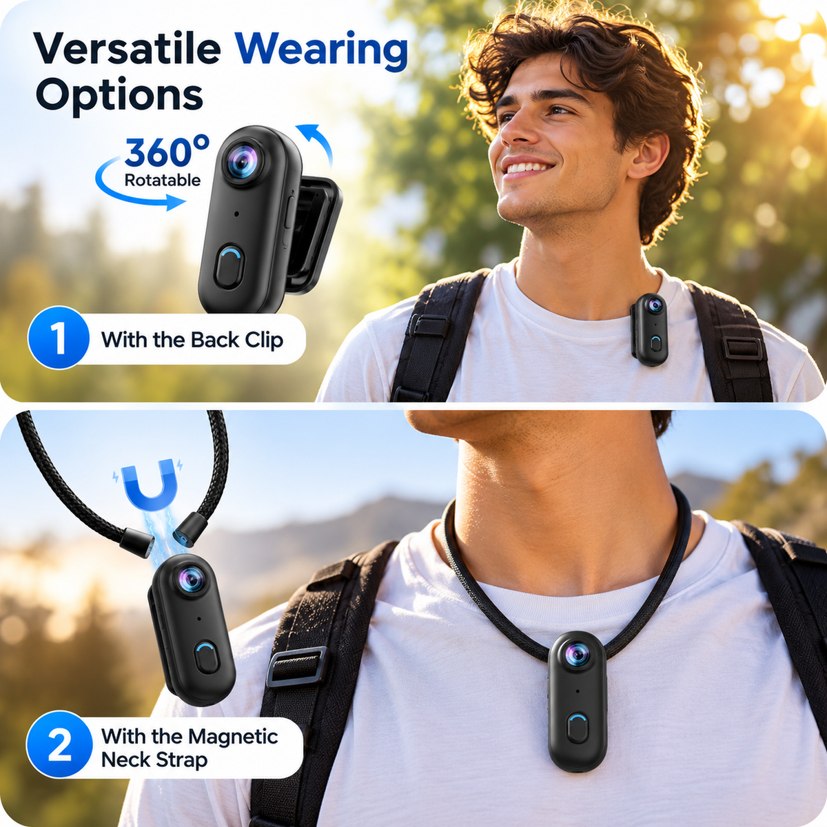 4K Mini POV Camera – Magnetic Hands-Free Wearable Camera