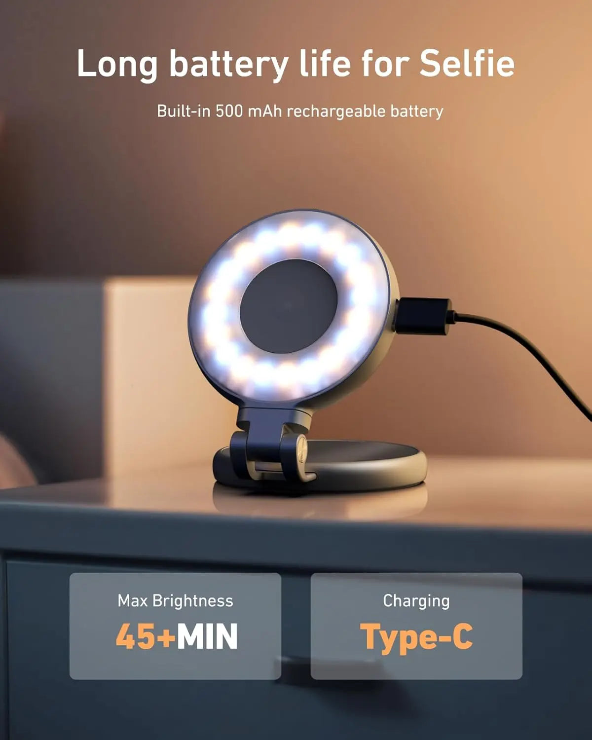 Magnetic Selfie Light with Mirror